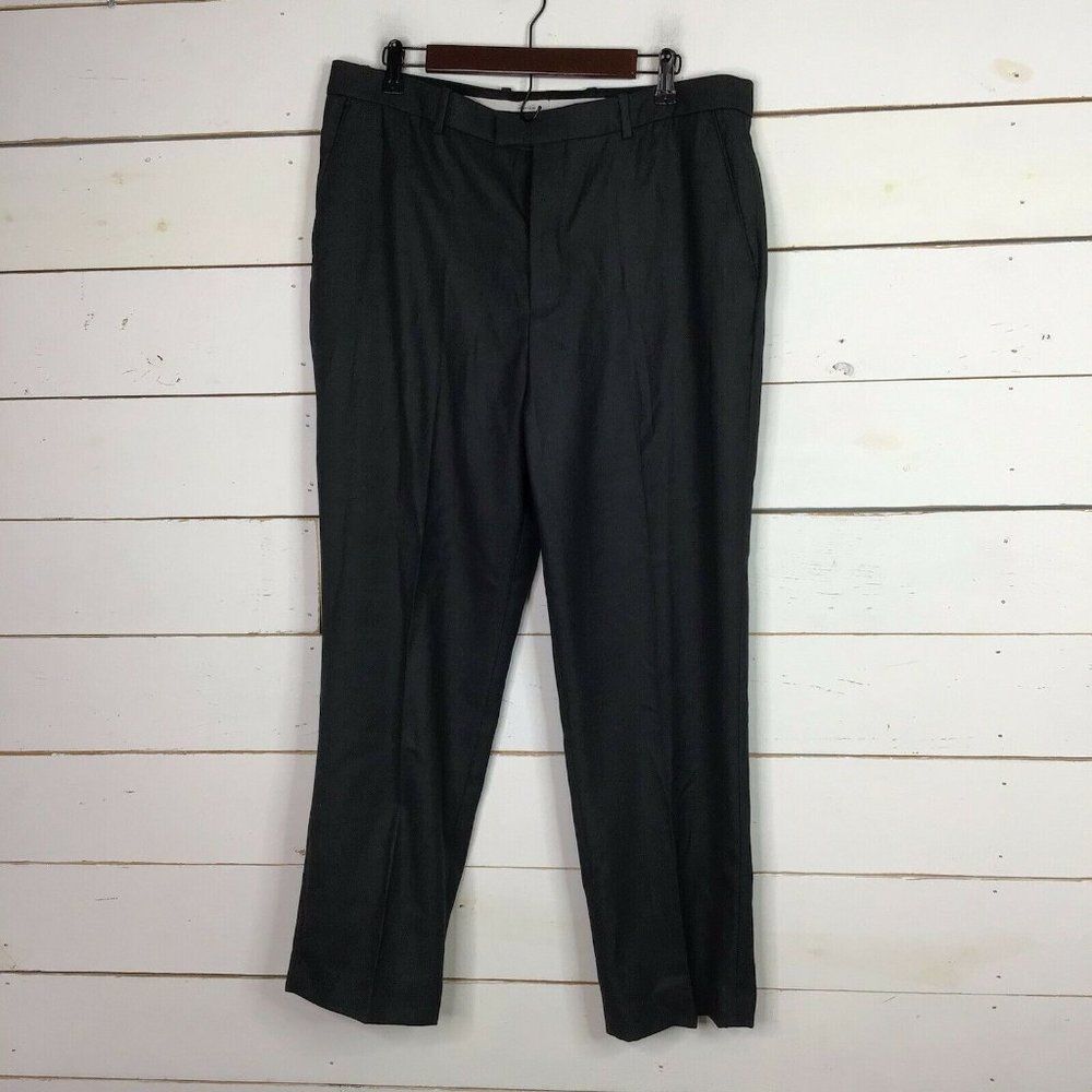 New Perry Ellis Dress Pants Travel Luxe Non Iron Classic Charcoal Men's 36X30